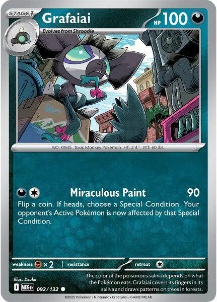 Grafaiai #092/132 Pokémon card from Mega Evolution