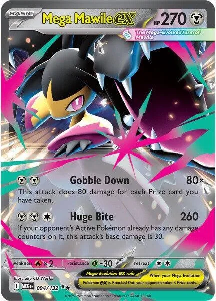 Mega Mawile ex #094/132 Holofoil Pokémon card from Mega Evolution