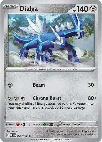 Dialga #095/132 Reverse Holofoil Pokémon card from Mega Evolution