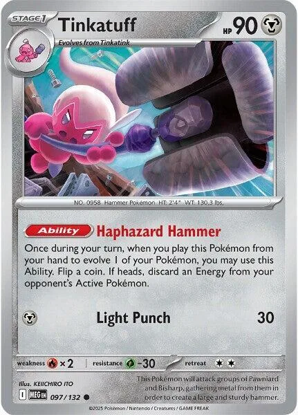 Tinkatuff #097/132 Pokémon card from Mega Evolution