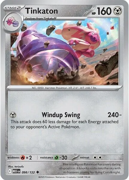 Tinkaton #098/132 Pokémon card from Mega Evolution