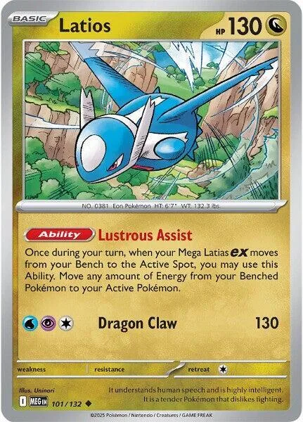 Latios #101/132 Pokémon card from Mega Evolution
