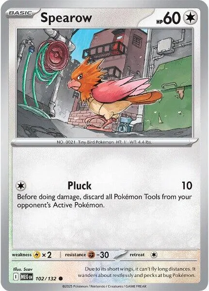 Spearow #102/132 Pokémon card from Mega Evolution