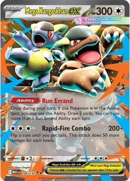 Mega Kangaskhan ex #104/132 Holofoil Pokémon card from Mega Evolution