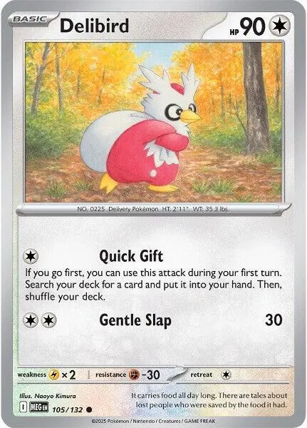 Delibird #105/132 Pokémon card from Mega Evolution