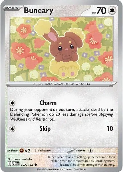 Buneary #107/132 Pokémon card from Mega Evolution