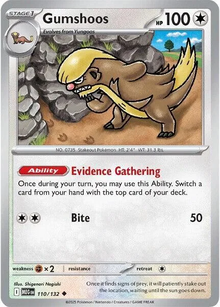 Gumshoos #110/132 Pokémon card from Mega Evolution