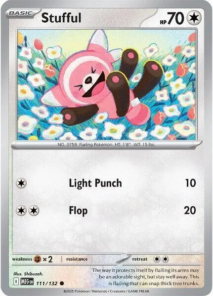 Stufful #111/132 Pokémon card from Mega Evolution