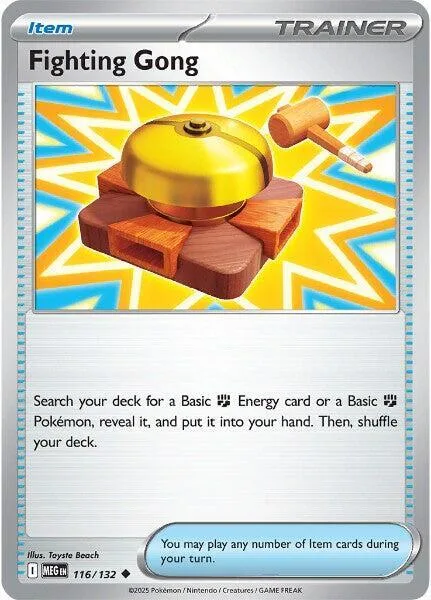Fighting Gong #116/132 Pokémon card from Mega Evolution