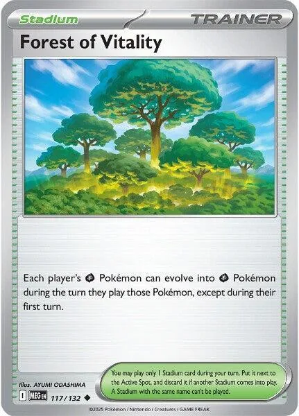 Forest of Vitality #117/132 Reverse Holofoil Pokémon card from Mega Evolution