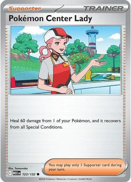 Pokemon Center Lady #123/132 Pokémon card from Mega Evolution