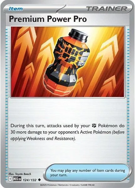 Premium Power Pro #124/132 Pokémon card from Mega Evolution