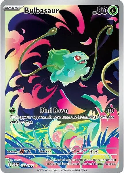 Bulbasaur #133/132 Holofoil Pokémon card from Mega Evolution