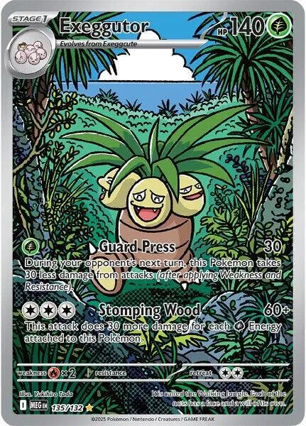 Exeggutor #135/132 Holofoil Pokémon card from Mega Evolution