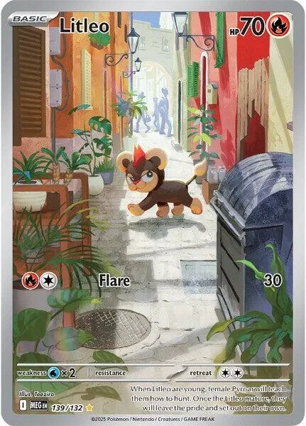 Litleo #139/132 Holofoil Pokémon card from Mega Evolution
