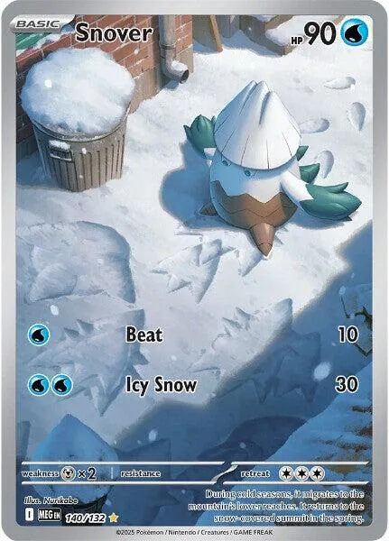Snover #140/132 Holofoil Pokémon card from Mega Evolution