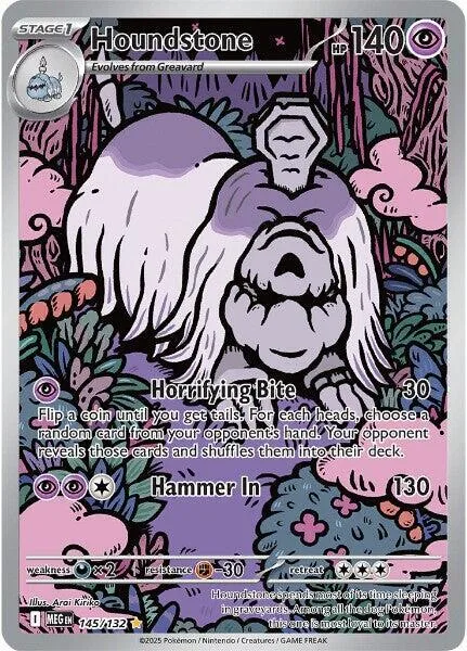 Houndstone #145/132 Holofoil Pokémon card from Mega Evolution