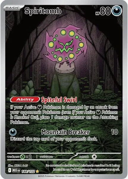 Spiritomb #148/132 Holofoil Pokémon card from Mega Evolution