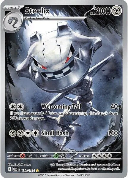 Steelix #150/132 Holofoil Pokémon card from Mega Evolution
