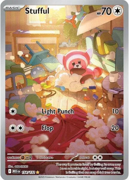 Stufful #154/132 Holofoil Pokémon card from Mega Evolution