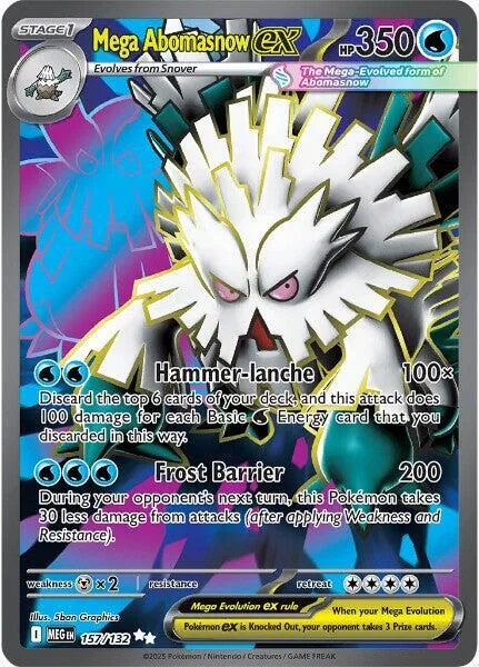 Mega Abomasnow ex #157/132 Holofoil Pokémon card from Mega Evolution