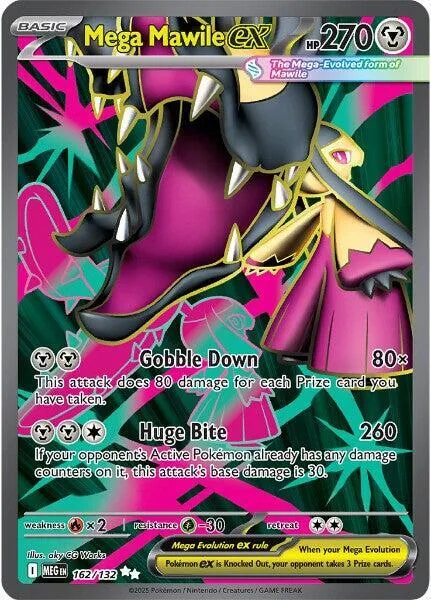 Mega Mawile ex #162/132 Holofoil Pokémon card from Mega Evolution
