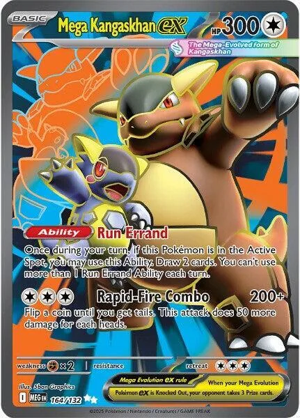Mega Kangaskhan ex #164/132 Holofoil Pokémon card from Mega Evolution