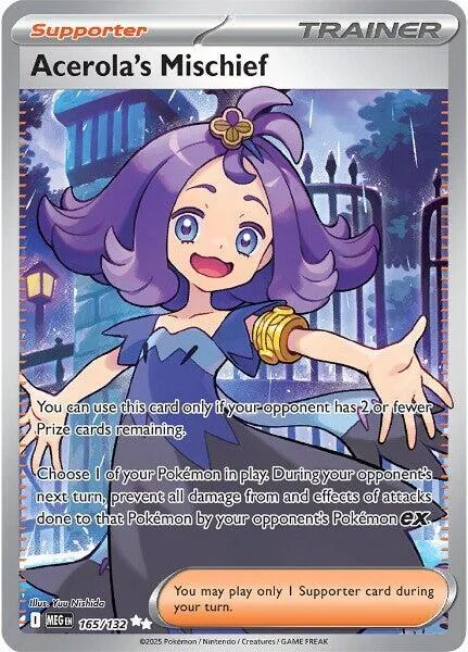 Acerola's Mischief #165/132 Holofoil Pokémon card from Mega Evolution