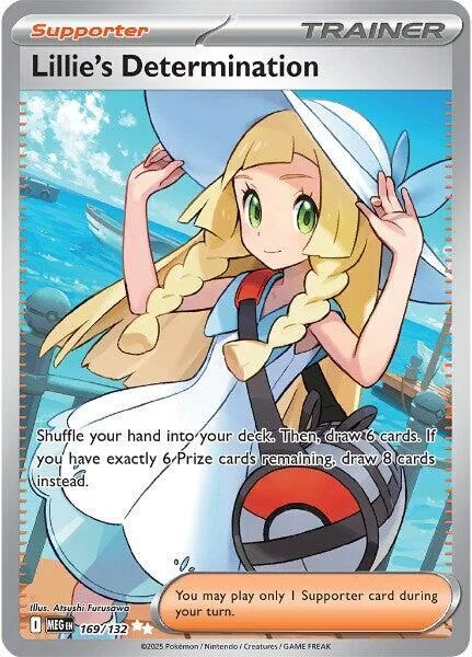 Lillie's Determination #169/132 Holofoil Pokémon card from Mega Evolution