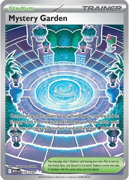 Mystery Garden #172/132 Holofoil Pokémon card from Mega Evolution