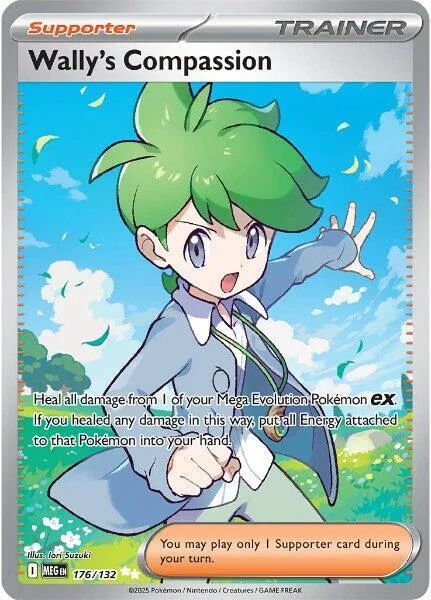Wally's Compassion #176/132 Holofoil Pokémon card from Mega Evolution