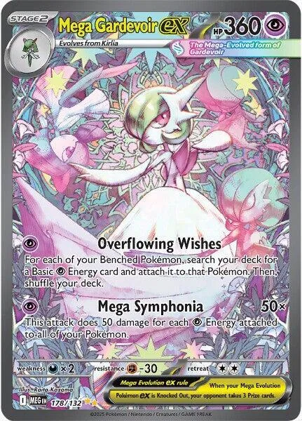 Mega Gardevoir ex #178/132 Holofoil Pokémon card from Mega Evolution