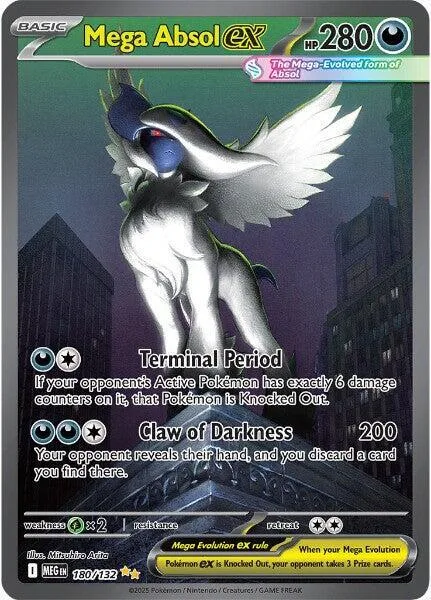 Mega Absol ex #180/132 Holofoil Pokémon card from Mega Evolution