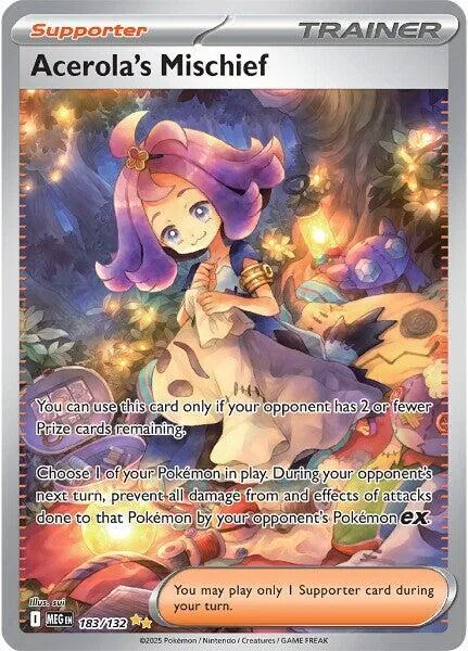 Acerola's Mischief #183/132 Holofoil Pokémon card from Mega Evolution