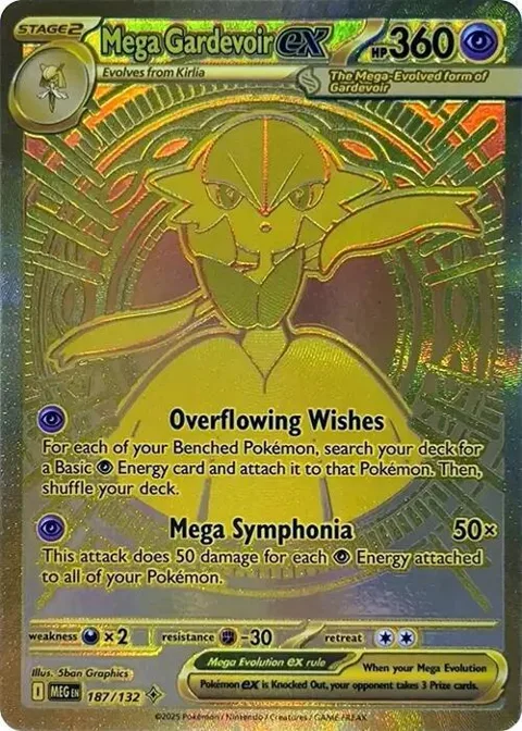 Mega Gardevoir ex #187/132 Holofoil Pokémon card from Mega Evolution
