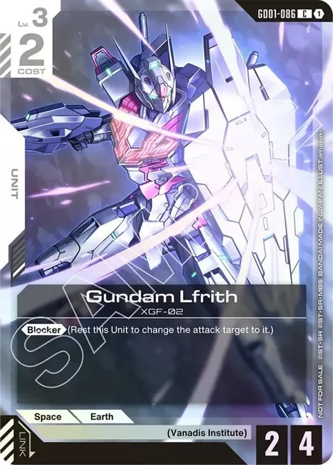 Gundam Lfrith Championship Participation Pack 01 GD01-086 Gundam card from Gundam Promotional Cards