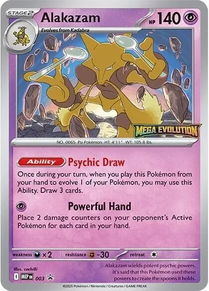 Alakazam #003 Holofoil Pokémon card from Mega Evolution Promo