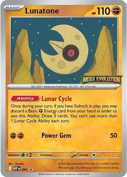 Lunatone #004 Pokémon card from Mega Evolution Promo