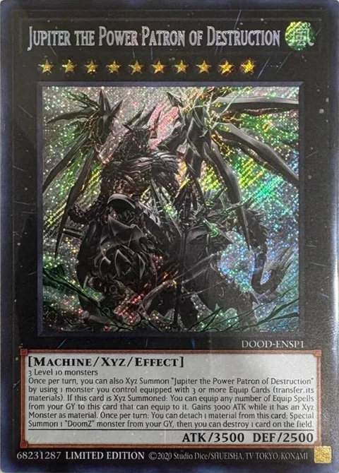 Jupiter the Power Patron of Destruction Super Rare DOOD-ENSP1 Yu-Gi-Oh card from Doom of Dimensions
