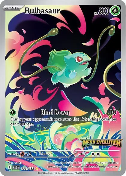 Bulbasaur - 133/132 Mega Evolution Stamped #133/132 Holofoil Pokémon card from Miscellaneous Cards & Products