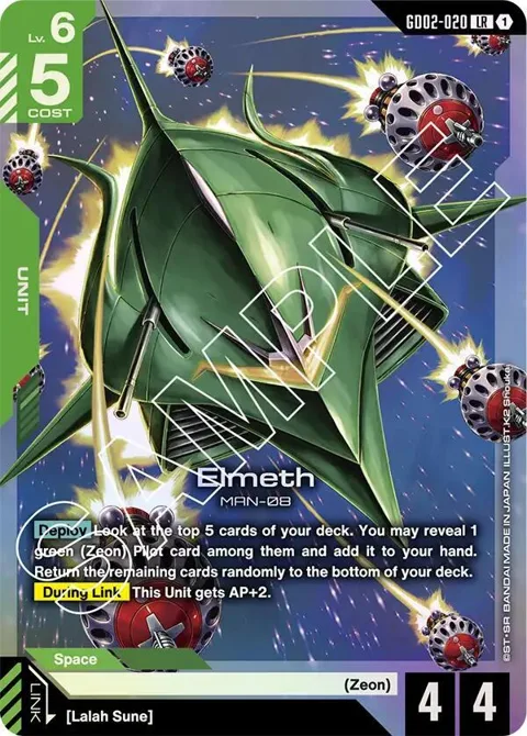 Elmeth GD02-020 Gundam card from Dual Impact