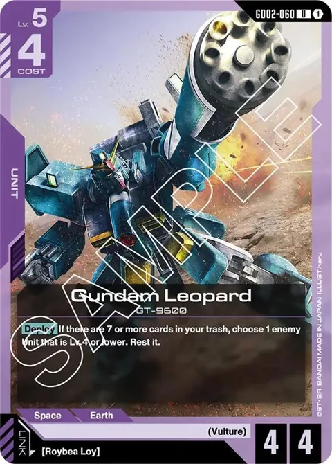 Gundam Leopard GD02-060 Gundam card from Dual Impact