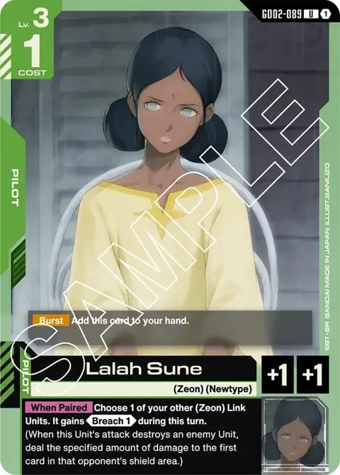 Lalah Sune GD02-089 Gundam card from Dual Impact