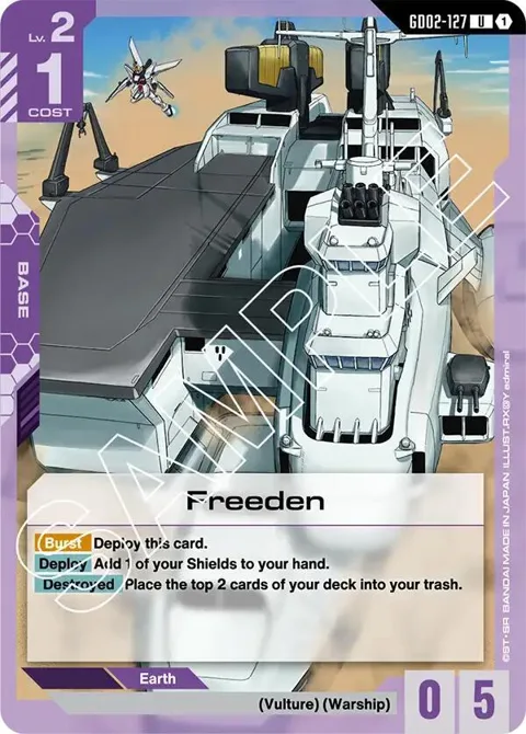 Freeden GD02-127 Gundam card from Dual Impact