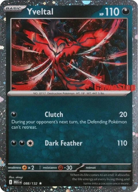 Yveltal Game Stop #088/132 Holofoil Pokémon card from Miscellaneous Cards & Products
