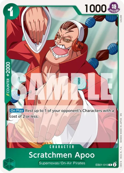 Scratchmen Apoo Reprint EB01-015 PRB02 One Piece card from Premium Booster -The Best- Vol. 2