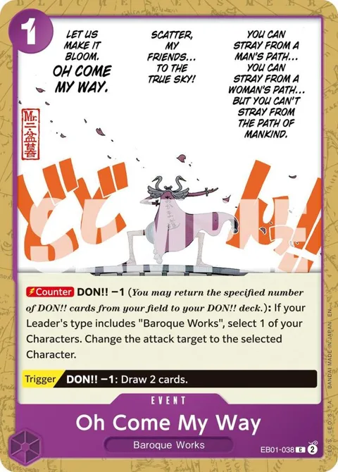 Oh Come My Way Reprint EB01-038 One Piece card from Premium Booster -The Best- Vol. 2