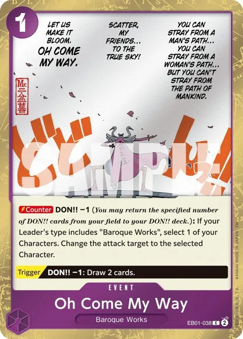 Oh Come My Way Pirate Foil EB01-038 One Piece card from Premium Booster -The Best- Vol. 2