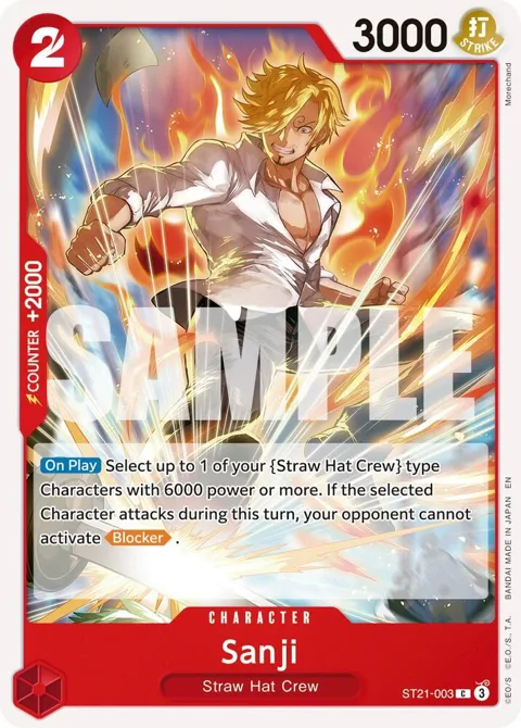 Sanji Reprint ST21-003 One Piece card from Premium Booster -The Best- Vol. 2