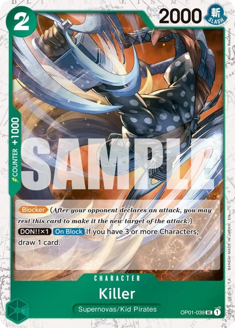 Killer Pirate Foil OP01-039 One Piece card from Premium Booster -The Best- Vol. 2